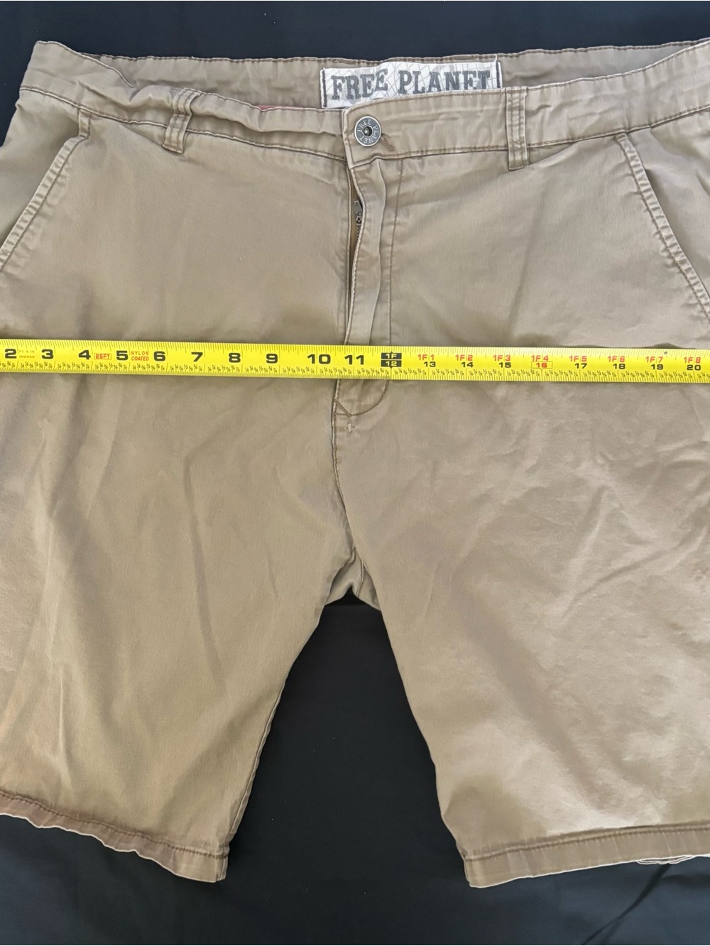 Free Planet Men's Tan Flat Front Casual Shorts